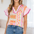 Giovanna Tiered Short Sleeve Blouse