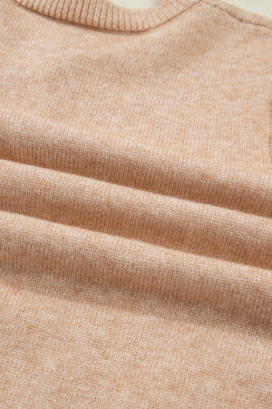 Yamileth Oatmeal Ruffle Trim Sweater
