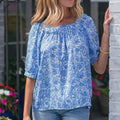 Lyanna Sleeve Pleated Floral Blouse