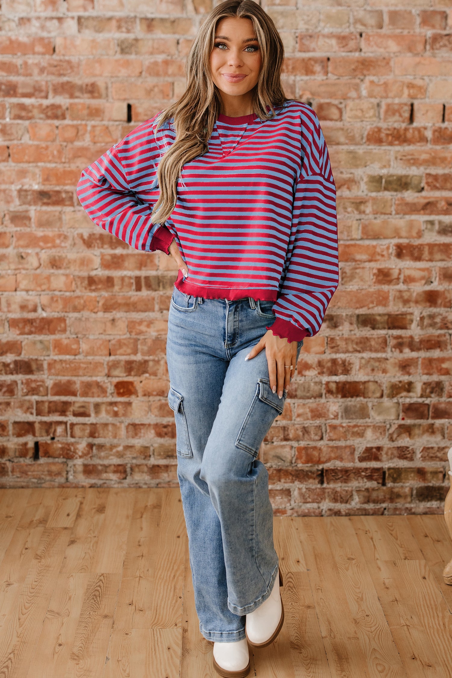 Zuri Ribbed Trim Oversize Sweatshirt