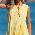 Kenzie Notched Pleated Tank Top