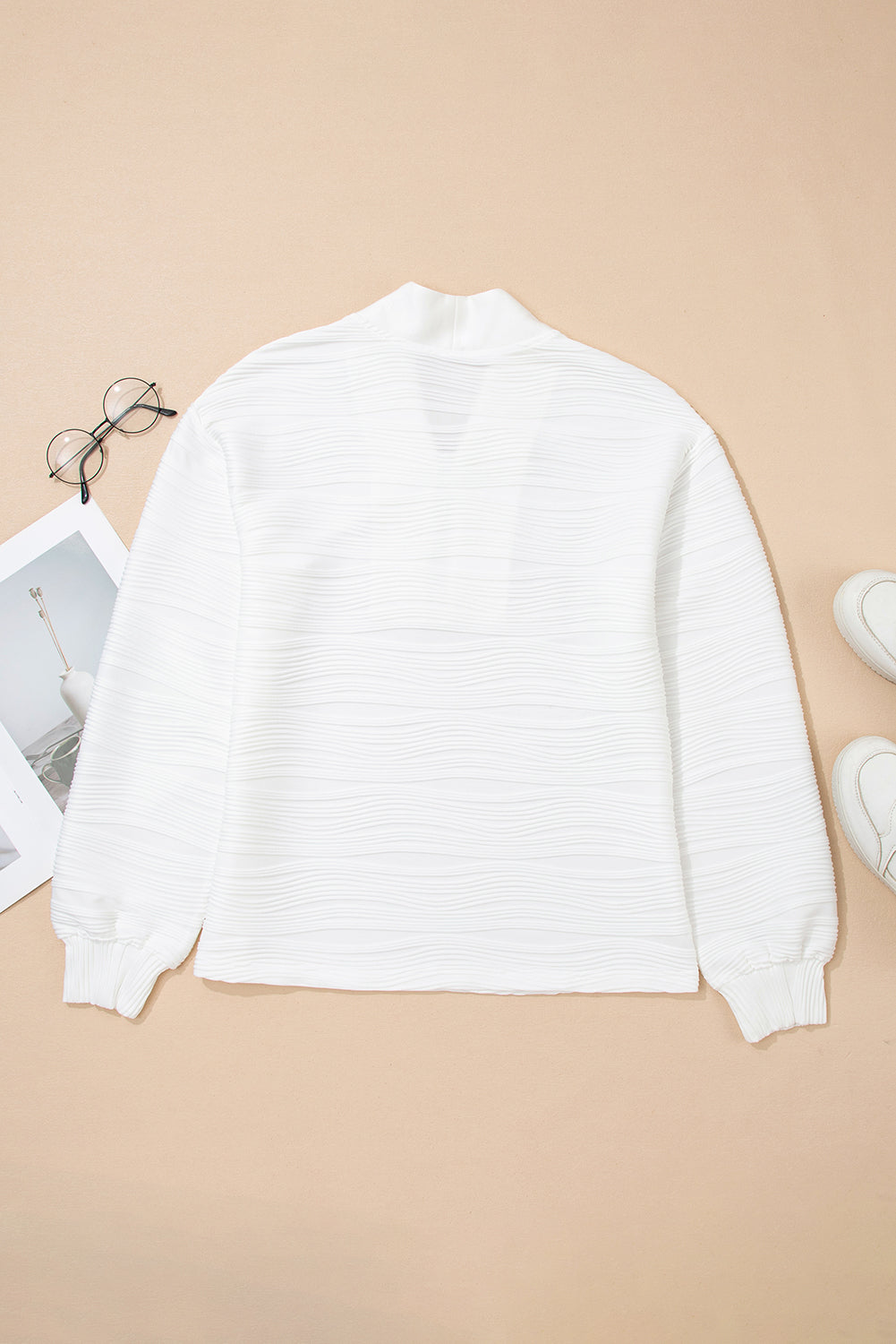 Nyomi Color Textured Zip Pullover
