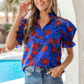 Maeve Sleeve Frilled Floral Blouse