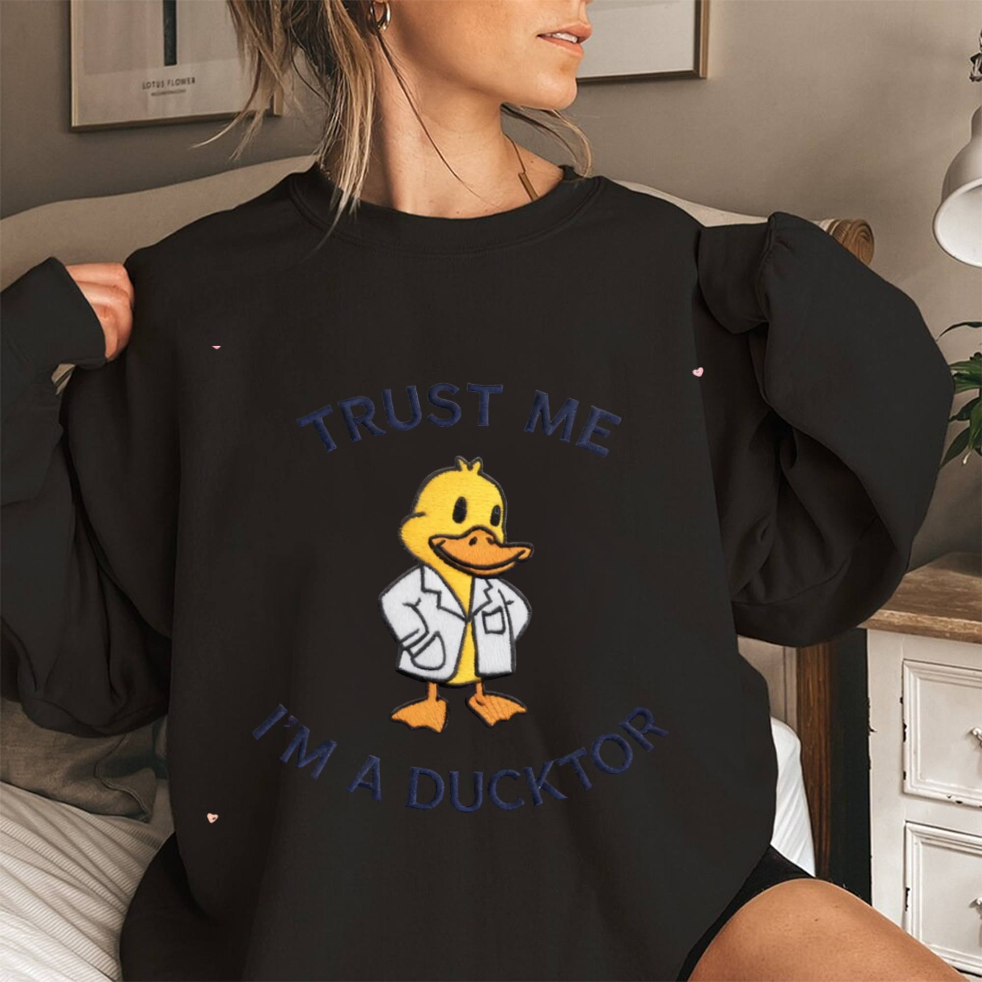 Trust Me Im A Ducktor Embroidery File Funny Duck Vet Quote Stitch Design