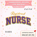 Registered Nurse Gift Embroidery File RN Nurse Design Machine Embroidery Pattern
