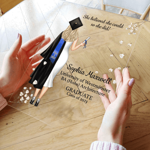 Graduation Gifts, Presents & Ideas For Her, Grad Ceremony, Commencement, Convocation, College & uni University, Personalized Custom Acrylic Plaque