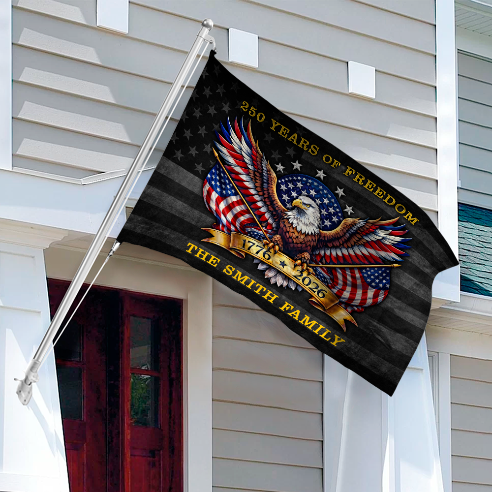 Personalized Family Name 250 Years Of Freedom America Banner House Flag HA75 920916