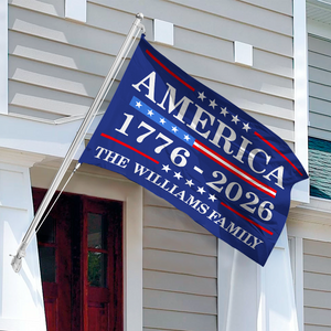 Personalized Family Name 250th Birthday Flag America Anniversary Banner House Flag HA75 898816