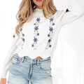Mia Scallop Hem Cropped Sweater