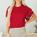 Madilynn Ruffle Short Sleeve Sweater