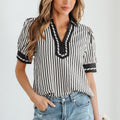 Malaya Short Bubble Sleeve Blouse