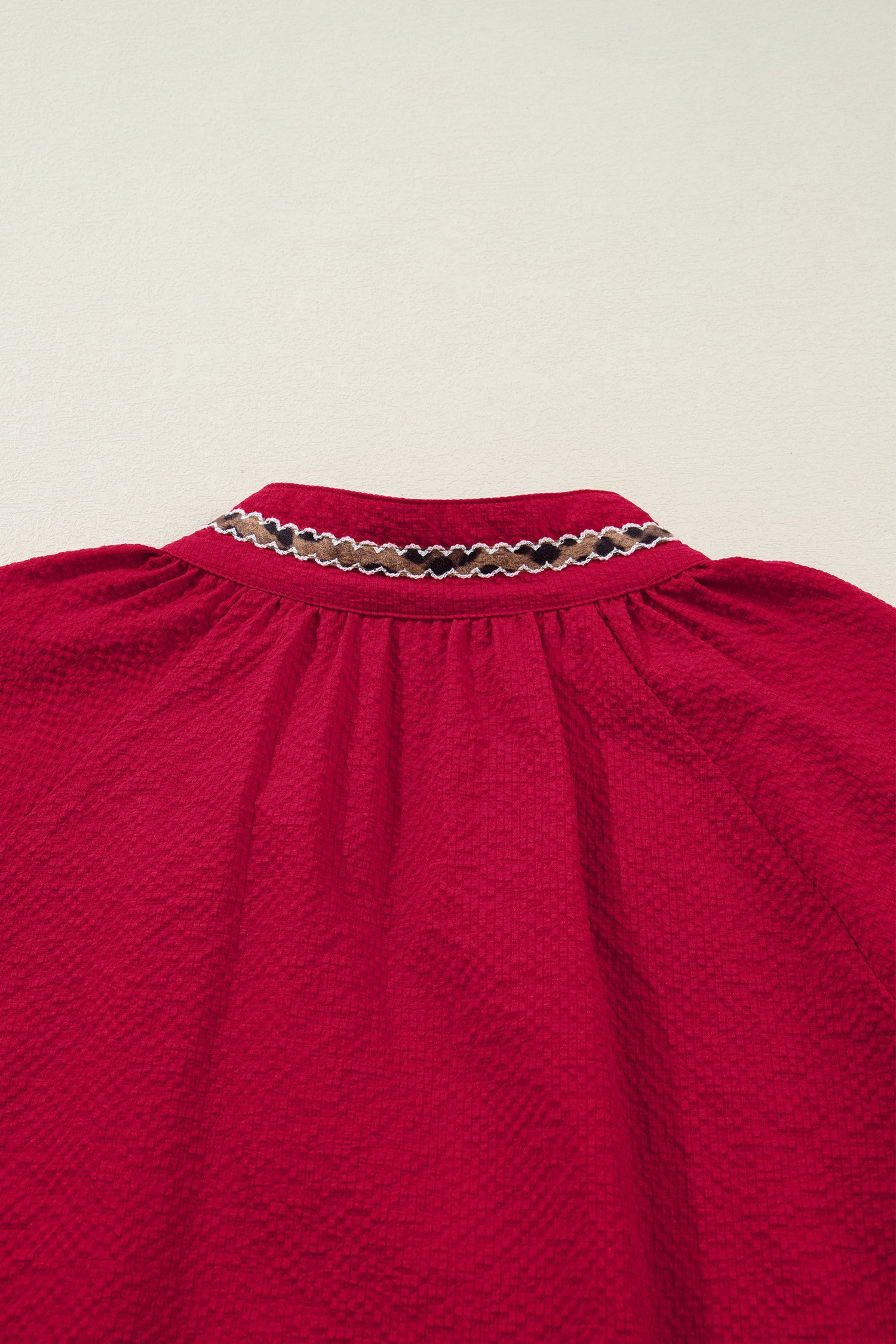 Eve Jacquard Print Textured Blouse