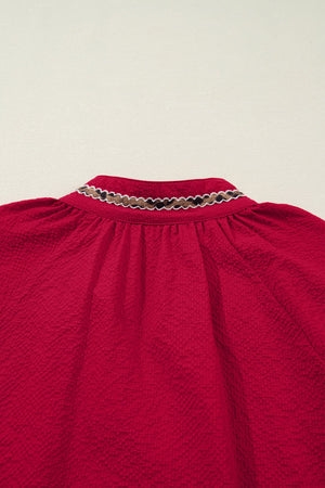Eve Jacquard Print Textured Blouse