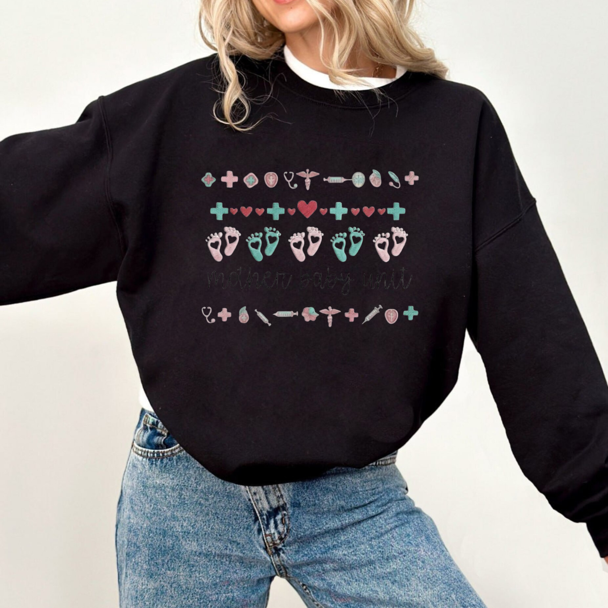 Mother Baby Nurse Embroidery File