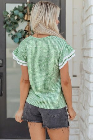 Elisabeth Ruffled Short Sleeve Blouse