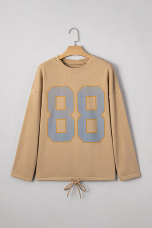 Macy Drawstring Hemline Oversize Long Sleeve Top