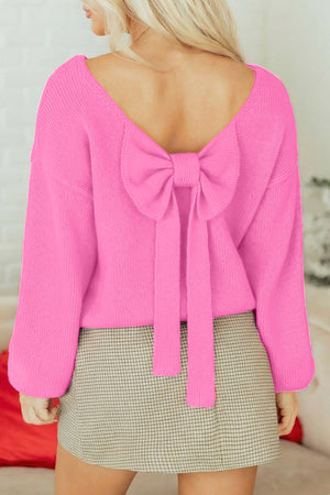 Olivia Backless Bubble Sleeve Sweater