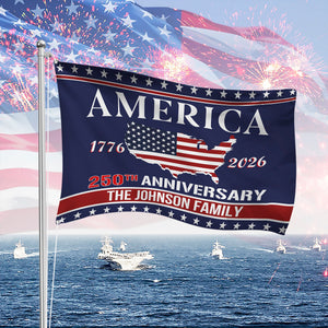 Personalized Family Name America 250th Anniversary Banner House Flag LM32 897751