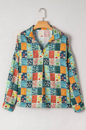 Zyla Up Sleeve Shift Blouse