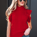 Alessia Ruffled Short Sleeve Sweater