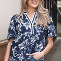 Lorelei Sleeve Striped Trim Blouse