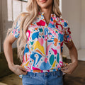 Harper Shirred Short Sleeve Blouse