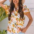 Ailany Short Sleeve Floral Blouse