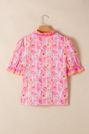 Danna Trim Short Sleeve Blouse