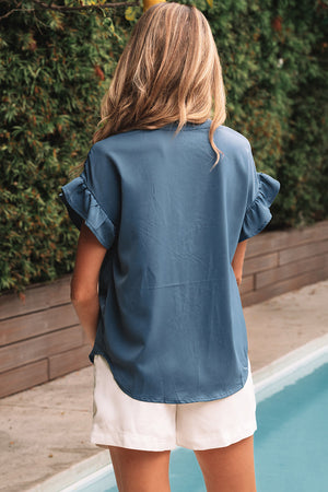 Briana Ruched Short Sleeve Shirt