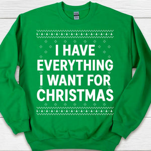I Have Everything I Want For Christmas, Couple Matching Christmas Shirt, Personalized Custom Couple Sweatshirt T1324