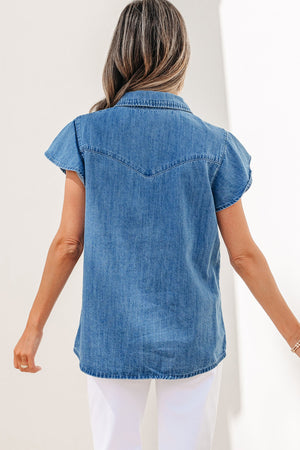 Keyla Ruffled Short Sleeve Shirt
