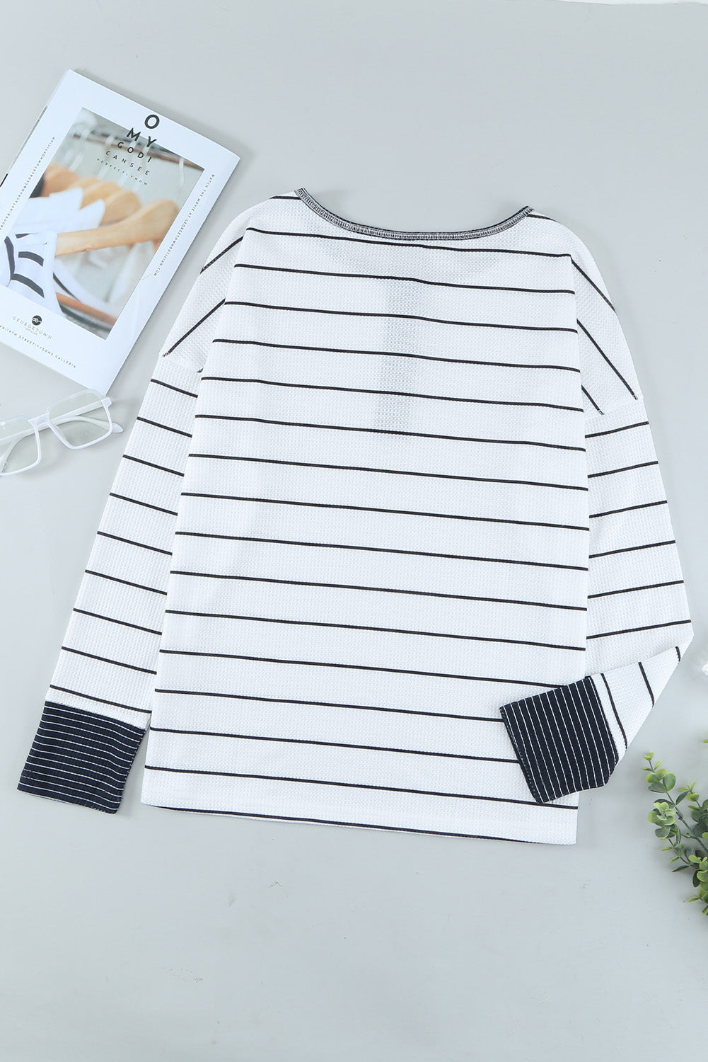 Simone Henley Waffle Knit Top
