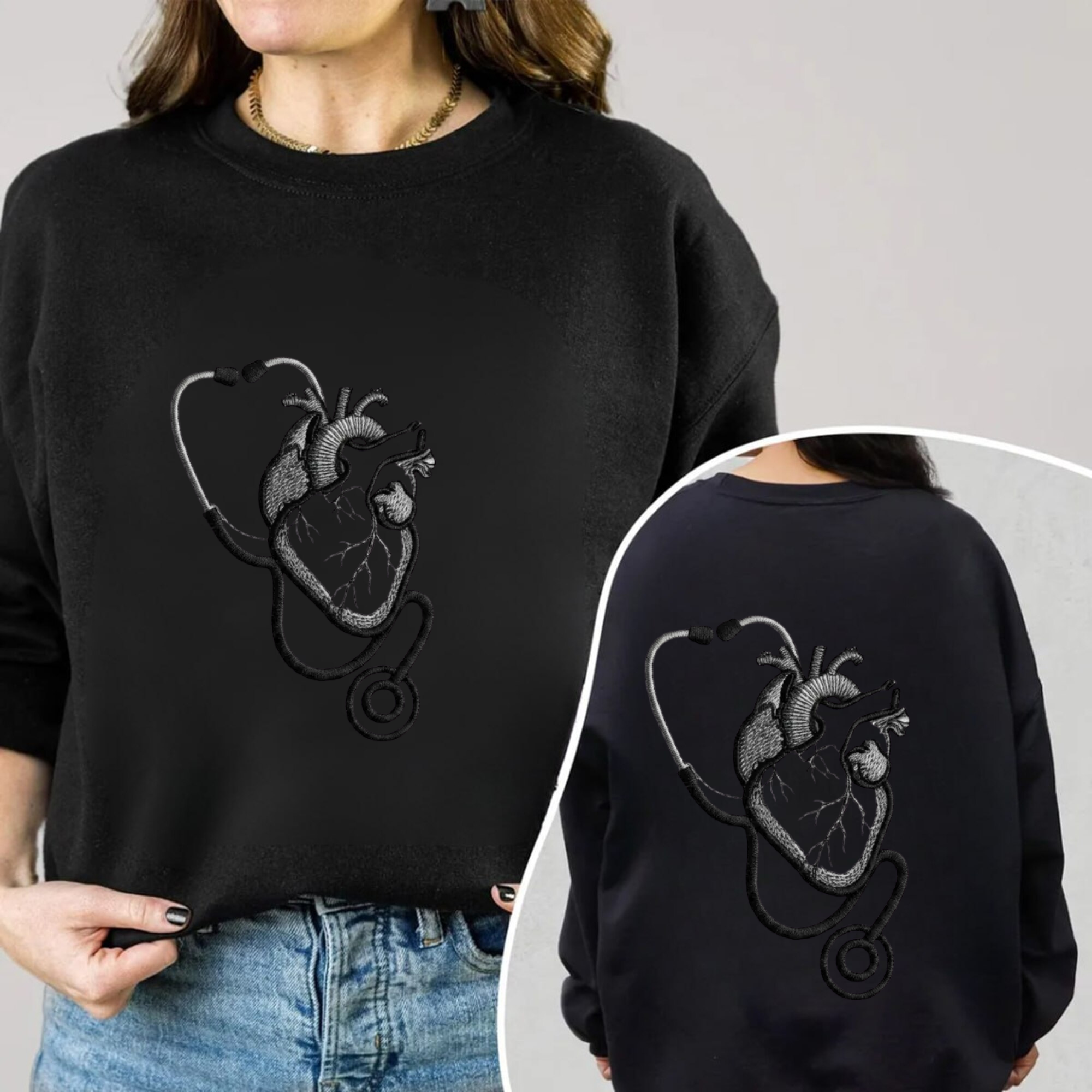 Medical Heart Stethoscope Embroidery File Nurse Doctor Love Healthcare Machine Stitch Design