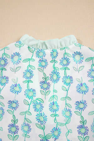 Keilani Patchwork Flutter Sleeve Blouse