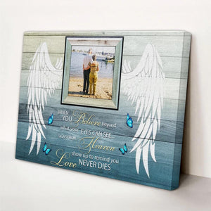 Personalized Canvas Prints Upload Photo, Custom Quote - Your Wings Were Ready, When You Believe  ... Dem Canvas