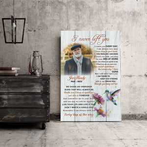 Personalized Canvas Prints Custom Photo, Memorial Gift, Gift For Loss Of Dad, I Never Left You Dem Canvas