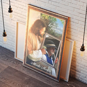 Personalized Canvas Prints Custom Name And Photo, Sympathy Gift, Jesus Memorial Gift, Remembrance Gift, Bereavement Gift, In Loving Memory Dem Canvas