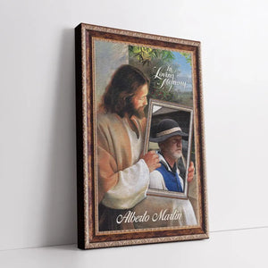 Personalized Canvas Prints Custom Name And Photo, Sympathy Gift, Jesus Memorial Gift, Remembrance Gift, Bereavement Gift, In Loving Memory Dem Canvas