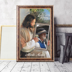 Personalized Canvas Prints Custom Name And Photo, Sympathy Gift, Jesus Memorial Gift, Remembrance Gift, Bereavement Gift, In Loving Memory Dem Canvas