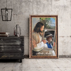 Personalized Canvas Prints Custom Name And Photo, Sympathy Gift, Jesus Memorial Gift, Remembrance Gift, Bereavement Gift, In Loving Memory Dem Canvas