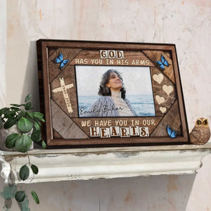Personalized Canvas Prints Custom Photo, Sympathy Gifts, Remembrance, Memorial Gifts, Gifts, God Have You In His Arms Dem Canvas