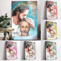 Personalized Canvas Prints, Custom Photo, Sympathy Gifts, Memorial Gift, Safe In The Arms Of Jesus, Welcome Home Watercolor Style Dem Canvas
