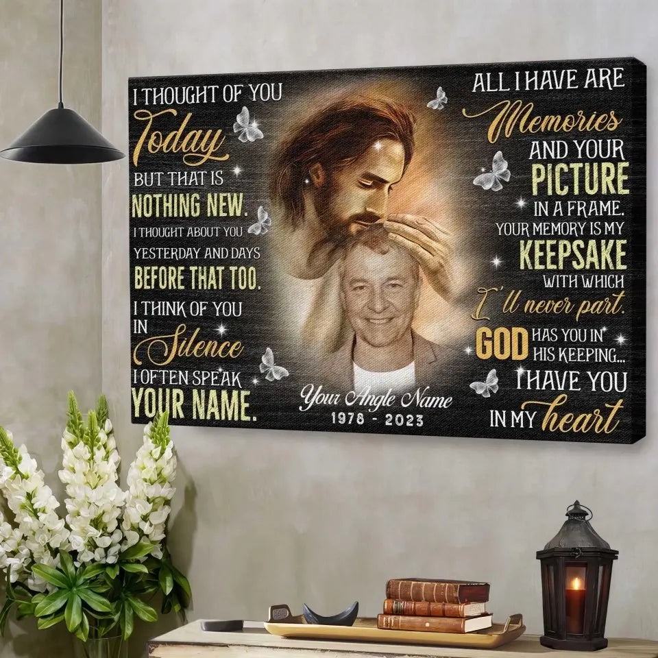 Personalized Upload Photo And Custom Name, Date - I Thought Of You Dem Canvas