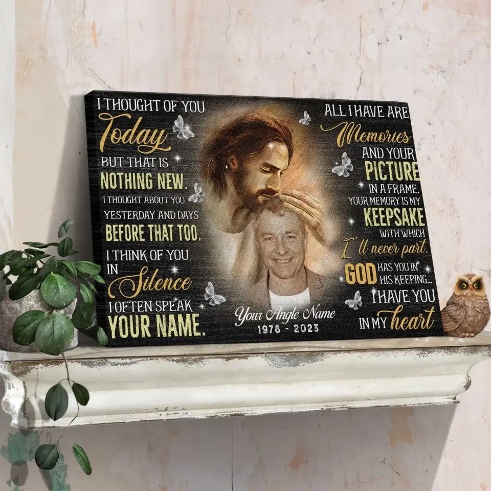 Personalized Upload Photo And Custom Name, Date - I Thought Of You Dem Canvas