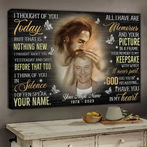 Personalized Upload Photo And Custom Name, Date - I Thought Of You Dem Canvas