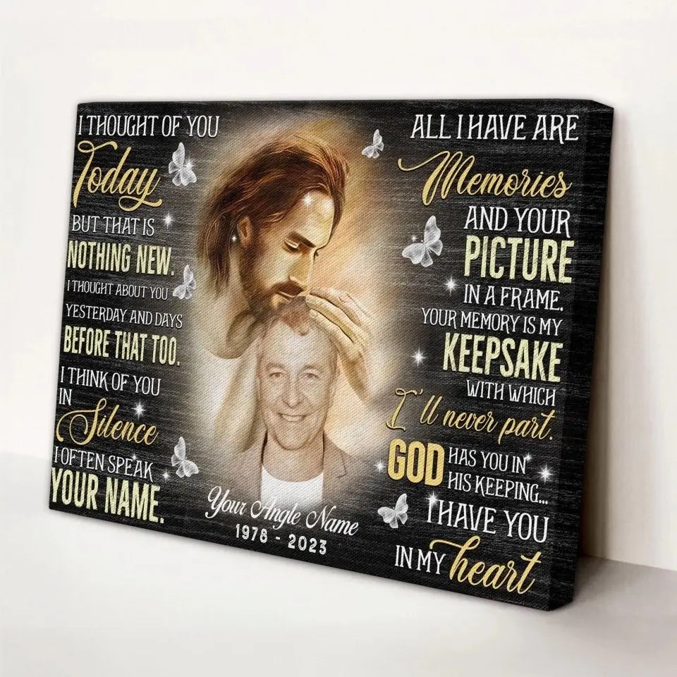 Personalized Upload Photo And Custom Name, Date - I Thought Of You Dem Canvas