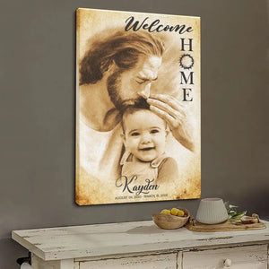 Personalized Canvas Prints, Custom Photo, Memorial Gift, Baby Boy Loss Gift, Baby Loss Gift, Welcome Home, Safe In The Arms Of Jesus Dem Canvas