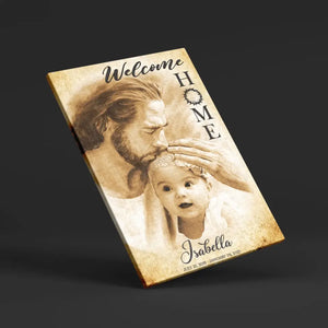 Personalized Canvas Prints, Custom Photo Memorial Gift, Baby Girl Loss Gift, Baby Loss Gift, Welcome Home, Safe In The Arms Of Jesus Dem Canvas