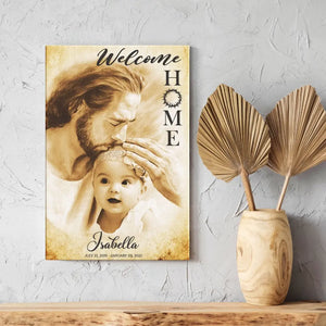 Personalized Canvas Prints, Custom Photo Memorial Gift, Baby Girl Loss Gift, Baby Loss Gift, Welcome Home, Safe In The Arms Of Jesus Dem Canvas