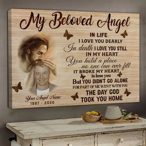 Personalized Photo Memorial Gifts My Beloved Angel Dem Canvas